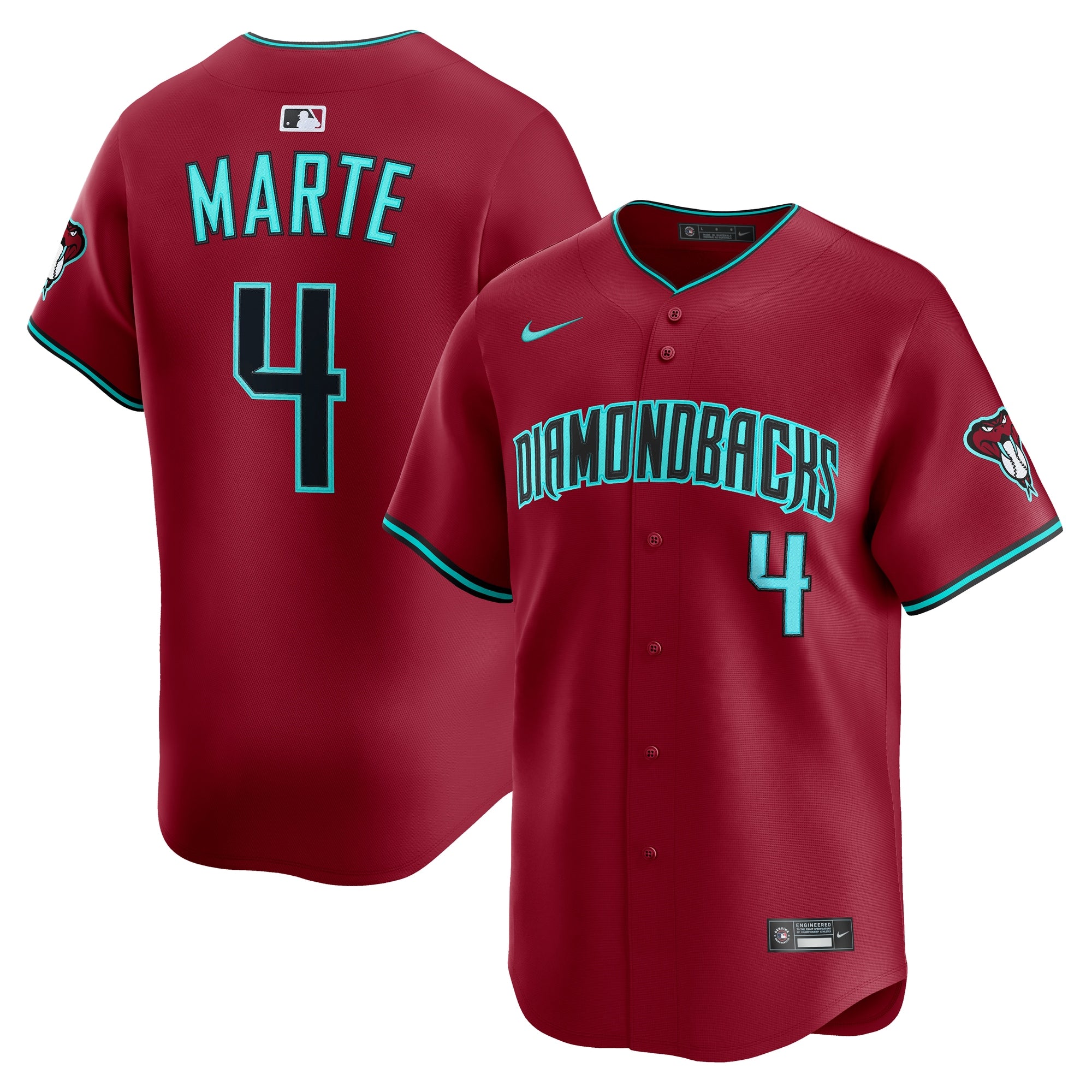 Ketel Marte Arizona Diamondbacks Nike Alternate Limited Jersey - Black/Crimson