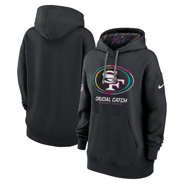 San Francisco 49ers Nike Women's 2024 NFL Crucial Catch Club Pullover Hoodie - Black