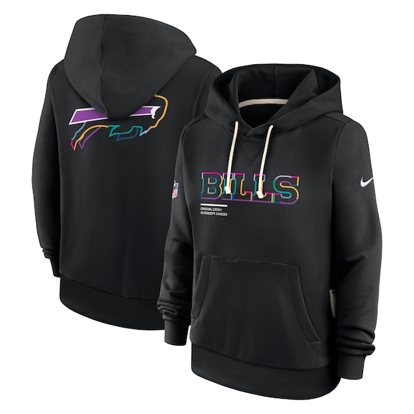Buffalo Bills Nike Women's 2025 NFL Crucial Catch Sideline Standard Issue Dri-FIT Hoodie - Black
