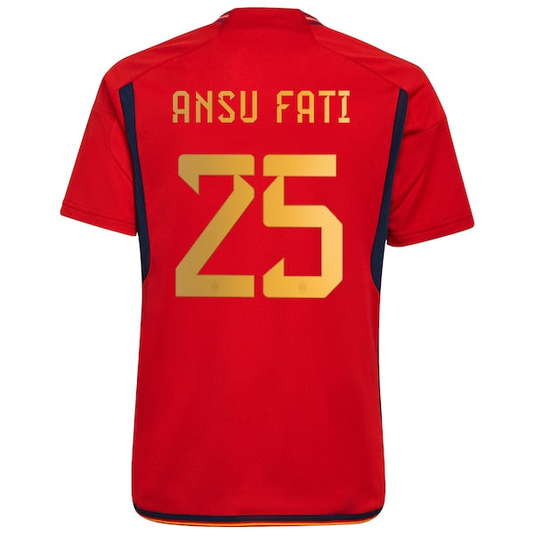 Ansu Fati Spain National Team adidas Youth 2022/23 Home Replica Jersey - Red