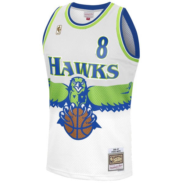 Steve Smith Atlanta Hawks  1996-97 Hardwood Classics Reload 3.0 Swingman Jersey - White