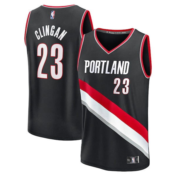 Donovan Clingan Portland Trail Blazers  Youth 2024 NBA Draft Fast Break Player Jersey - Icon Edition - Black