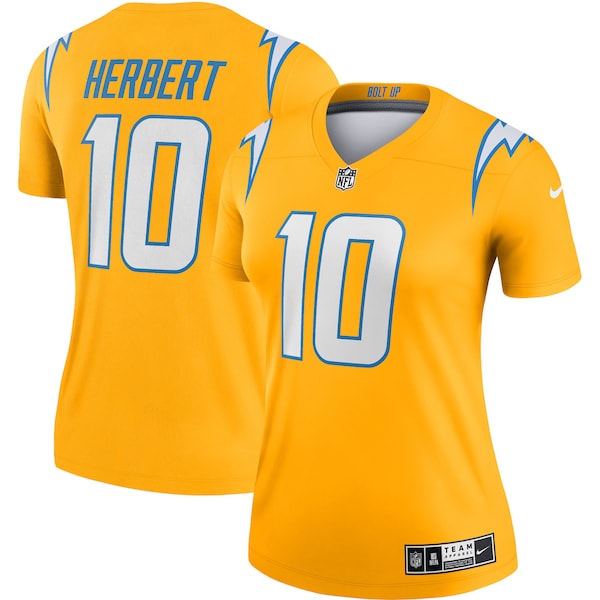 Justin Herbert Los Angeles Chargers Nike Women's Inverted Legend Jersey - Gold