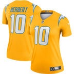 Justin Herbert Los Angeles Chargers Nike Women's Inverted Legend Jersey - Gold