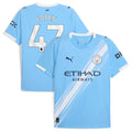 Phil Foden Manchester City Puma 2025/26 Home Replica Player Jersey - Sky Blue/Black/Green