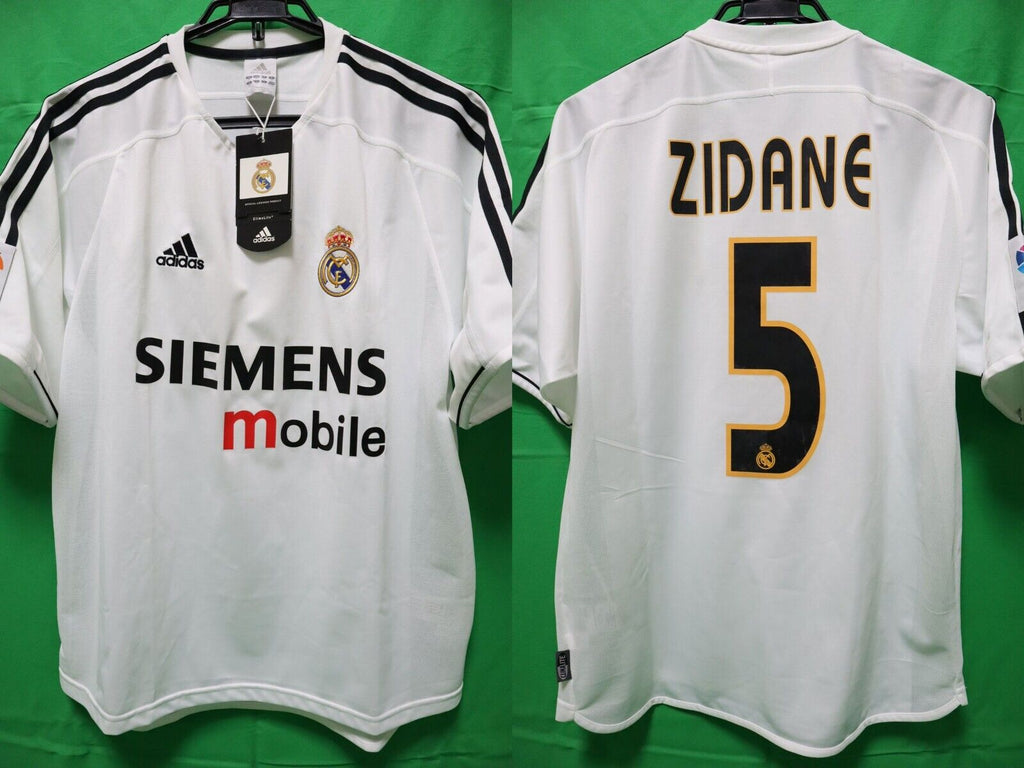 Zidane Los Merengues Adidas 2003-04 Home Jersey - White