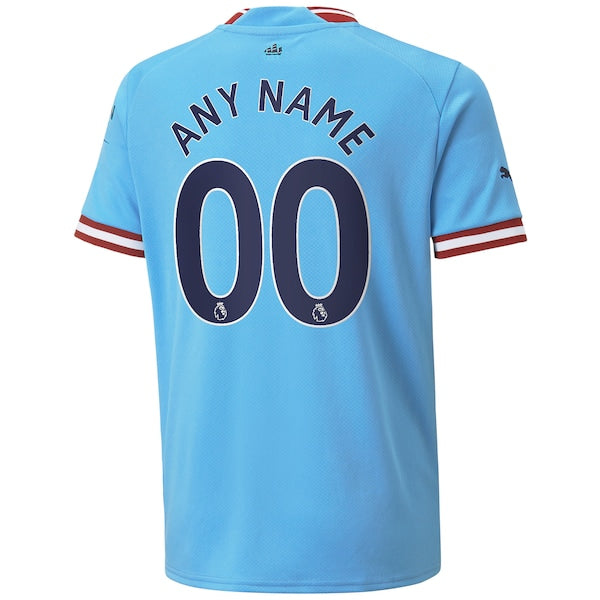 Manchester City Puma Youth 2022/23 Home Replica Custom Jersey - Sky Blue
