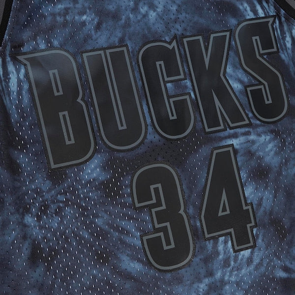 Ray Allen Milwaukee Bucks Hardwood Classics 1996/97 Tie-Dye Swingman Jersey - Black