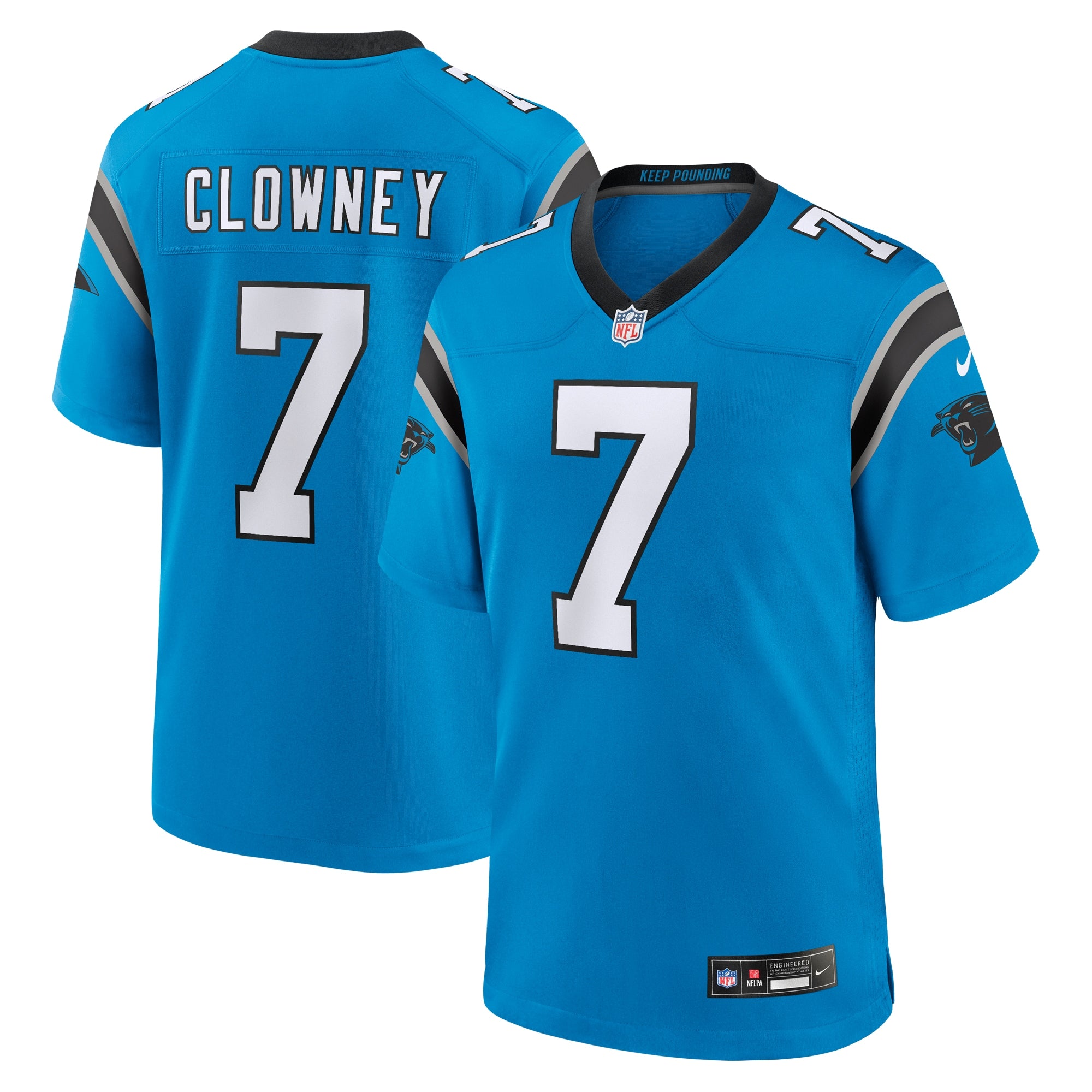 Jadeveon Clowney Carolina Panthers Nike  Game Jersey -  Black/Blue
