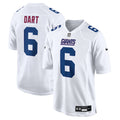 Men's New York Giants Jaxson Dart Nike Tundra White Fashion Game Jersey - Black/White