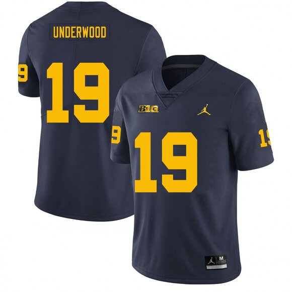 Men's Jordan Brand Bryce Underwood Michigan Wolverines College Football Game Jersey - Navy