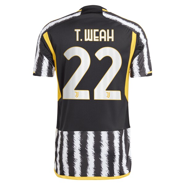 Timothy Weah Juventus adidas 2023/24 Home Replica Player Jersey - Black/Gray/White