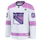 New York Rangers  2024 Hockey Fights Cancer Custom Practice Jersey - White