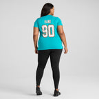Da'Shawn Hand Miami Dolphins Nike Women's  Game Jersey -  Aqua