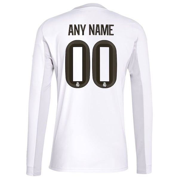 Los Merengues adidas 2025/26 Home Replica Long Sleeve Custom Jersey - White