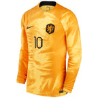 Memphis Depay Netherlands National Team Nike 2022/23 Home Breathe Stadium Replica Player Long Sleeve Jersey - Orange