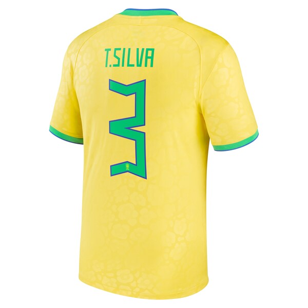 Thiago Silva Brazil National Team Nike 2022/23 Replica Home Jersey - Yellow
