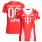 Bayern Munich adidas Women's 2025/26 Home Replica Custom Jersey - Red
