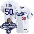 Mookie Betts Los Angeles Dodgers Nike Home 2025 World Series Champions Limited Jersey - White