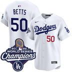 Mookie Betts Los Angeles Dodgers Nike Home 2025 World Series Champions Limited Jersey - White
