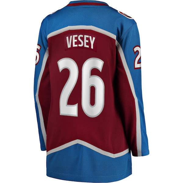 Jimmy Vesey Colorado Avalanche  Women's Home Breakaway Player Jersey - Burgundy