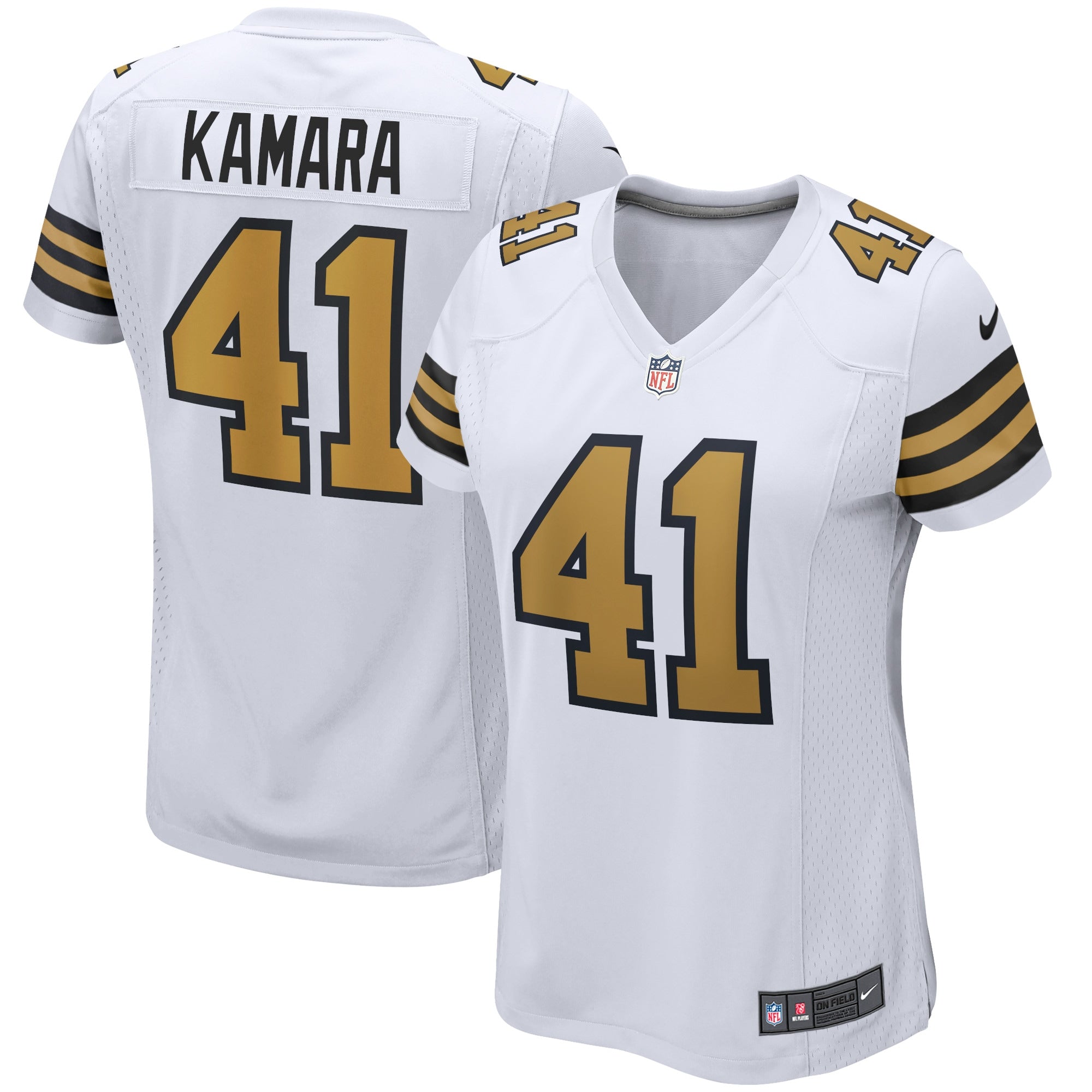 Alvin Kamara New Orleans Saints Nike Women's Gameday Golds Alternate Game Player Jersey - Gold/Black/White