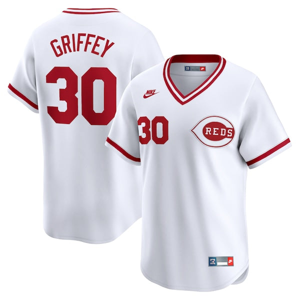 Ken Griffey Cincinnati Reds Nike Throwback Cooperstown Limited Jersey - White