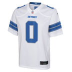 Jahmyr Gibbs Detroit Lions Nike Youth Game Jersey - White/Black/Blue