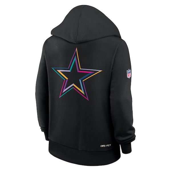 Dallas Cowboys Nike Women's 2025 NFL Crucial Catch Sideline Standard Issue Dri-FIT Hoodie - Black