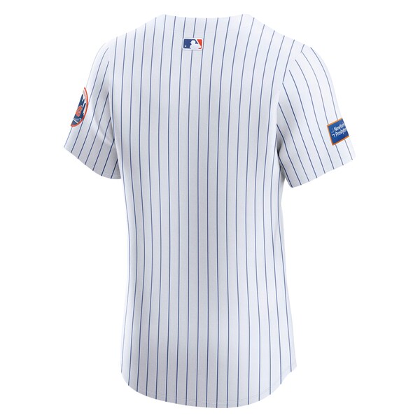 New York Mets Nike Home Sponsor Patch Elite Jersey - White