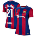 Frenkie de Jong Barcelona Nike Women's 2023/24 Home Replica Jersey - Royal