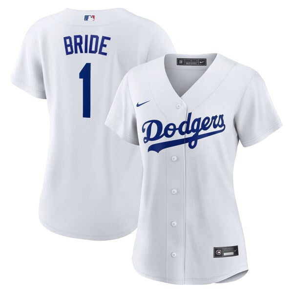 Los Angeles Dodgers Nike Women's #1 Bride Home Replica Jersey - White