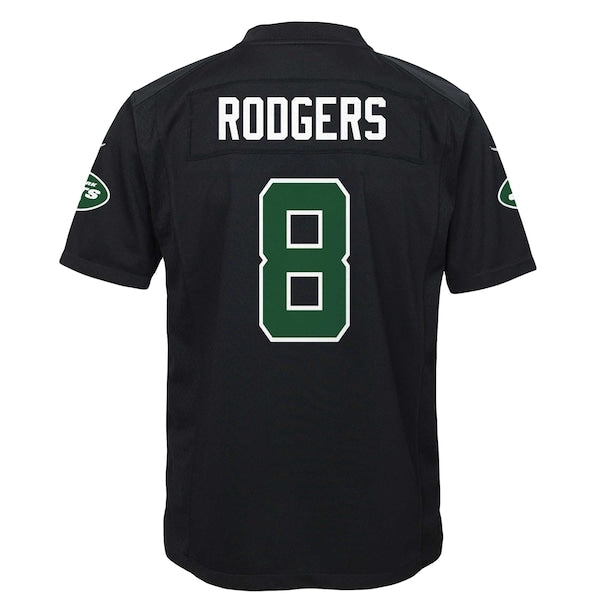 Aaron Rodgers New York Jets Nike Youth Game Jersey - Black/Green/White
