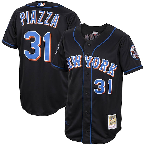 Mike Piazza New York Mets Alternate 2000 Cooperstown Collection Authentic Jersey - Black