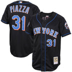 Mike Piazza New York Mets Alternate 2000 Cooperstown Collection Authentic Jersey - Black