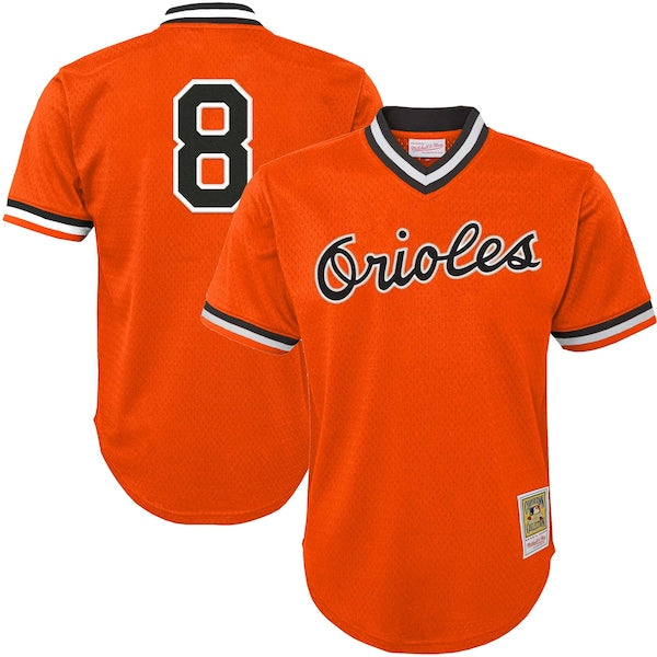 Cal Ripken Jr. Baltimore Orioles Youth Cooperstown Collection Mesh Batting Practice Jersey - Orange