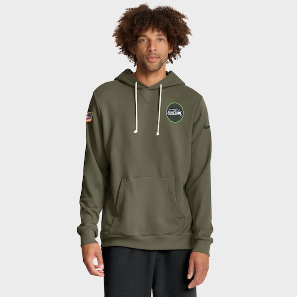 Seattle Seahawks Nike 2025 Salute to Service Sideline Standard Issue Dri-FIT Hoodie - Olive