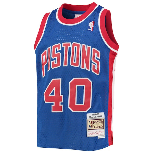 Bill Laimbeer Detroit Pistons Youth 1988/89 Hardwood Classics Swingman Jersey - Blue