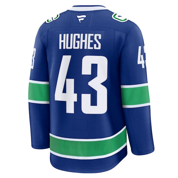 Quinn Hughes Vancouver Canucks  Home Premium Jersey - Blue