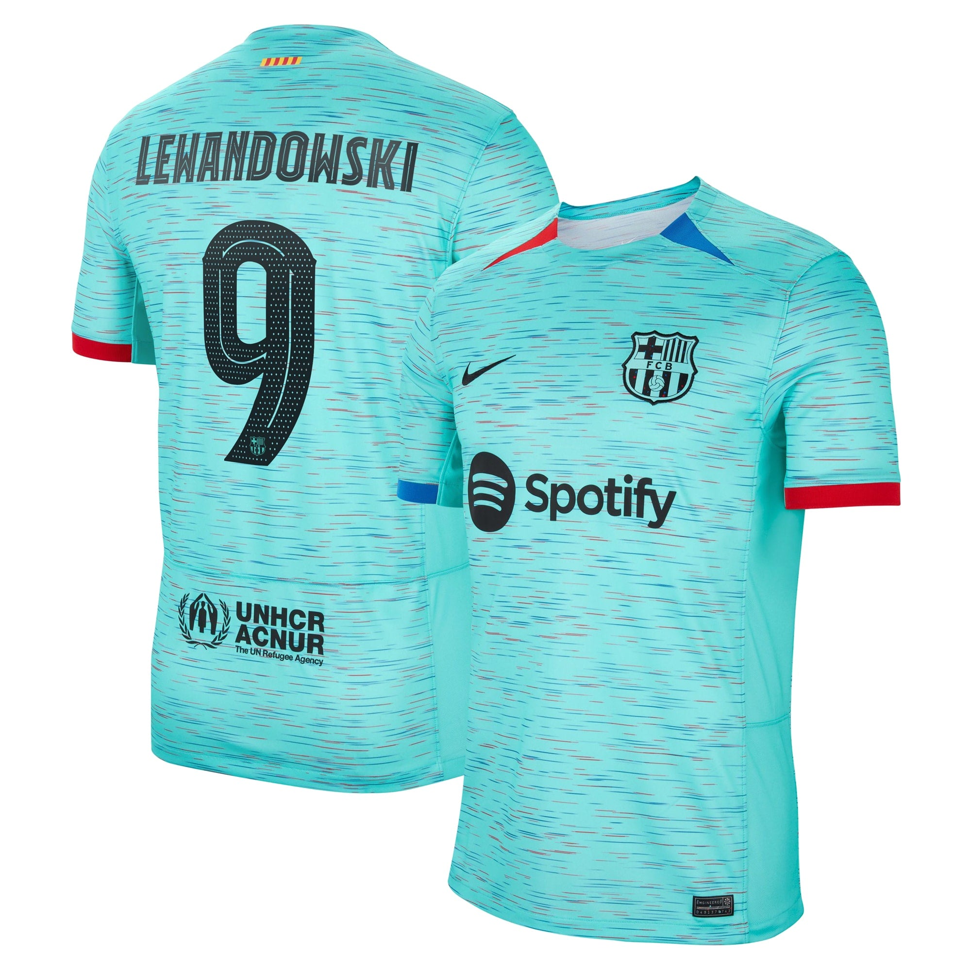 Robert Lewandowski Barcelona Nike 2023/24 Home Replica Jersey - Royal/Aqua/White