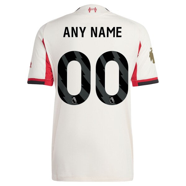 Liverpool adidas 2025/26 Away Authentic Custom Jersey - White/Green/Red
