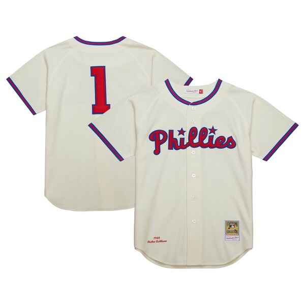 Richie Ashburn Philadelphia Phillies Cooperstown Collection 1948 Authentic Jersey - Cream