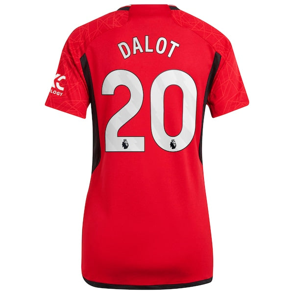 Diogo Dalot Manchester United adidas Women's 2023/24 Home Replica Player Jersey - Red/Green