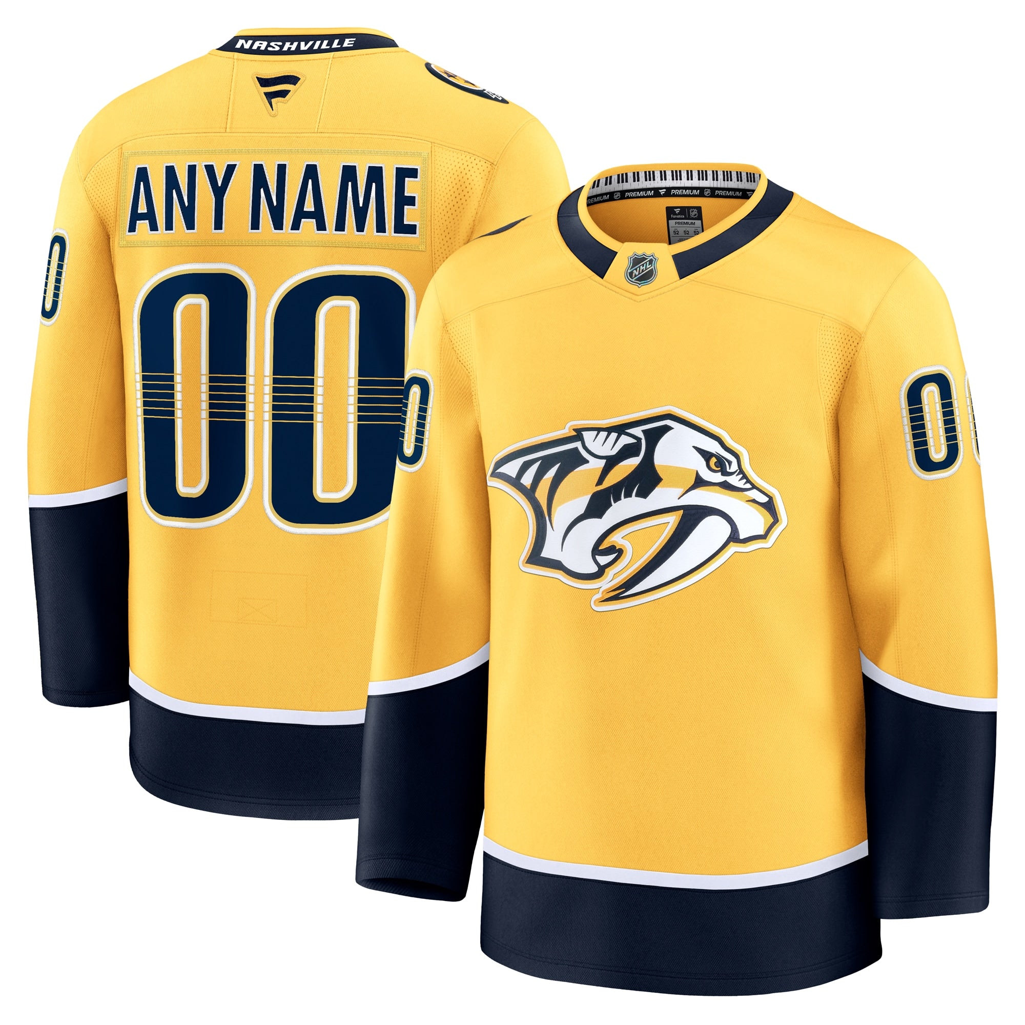 Nashville Predators  Away Premium Custom Jersey - White/Gold