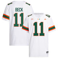 Men's adidas Carson Beck White Miami Hurricanes White NIL Football Player Jersey