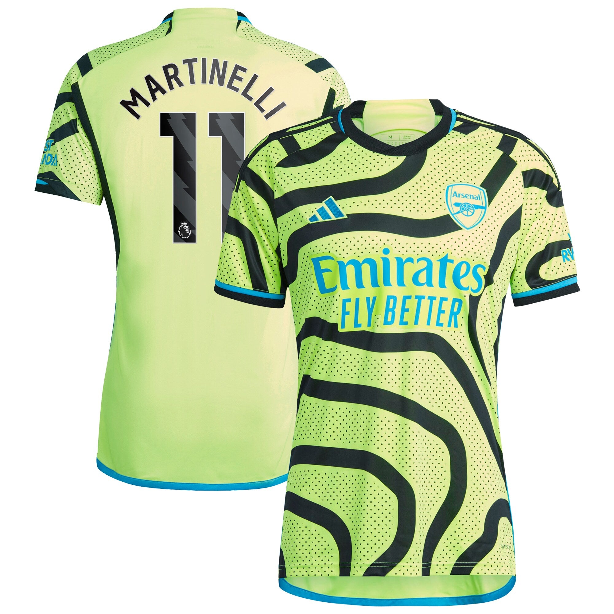 Gabriel Martinelli Arsenal adidas 2023/24 Third Replica Player Jersey - Green/Yellow