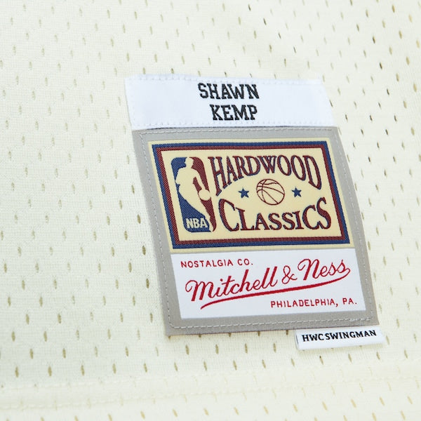 Shawn Kemp Cleveland Cavaliers Chainstitch Swingman Jersey - Cream