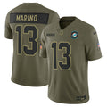 Dan Marino Miami Dolphins Nike 2025 Salute to Service Retired Limited Jersey - Olive