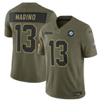 Dan Marino Miami Dolphins Nike 2025 Salute to Service Retired Limited Jersey - Olive