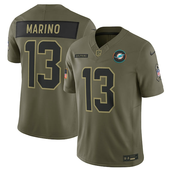Dan Marino Miami Dolphins Nike 2025 Salute to Service Retired Limited Jersey - Olive